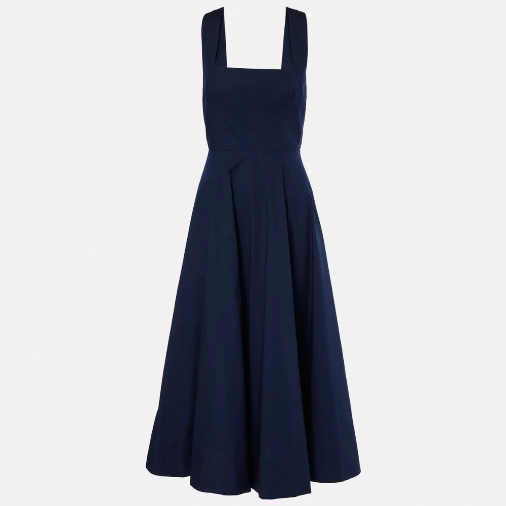 Staud Wells Cotton Poplin A-Line Midi-Dress Size 4